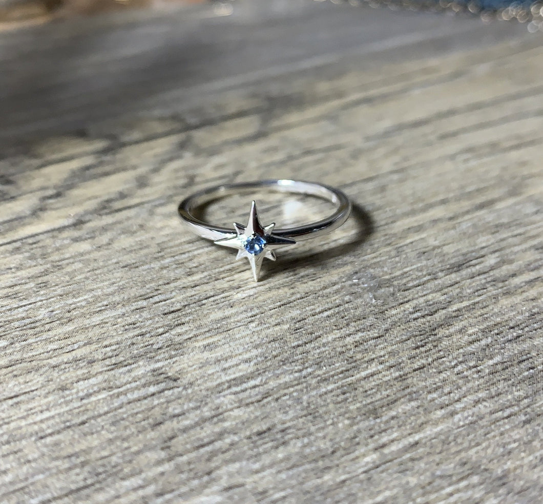Star Birthstone Ring Sterling Silver - MiShelli
