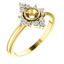 Load image into Gallery viewer, Blue Ceylon Sapphire Diamond Cluster Halo Gemstone Ring, 14K Gold - MiShelli