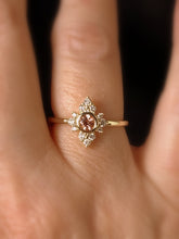 Load image into Gallery viewer, Diamond Cluster Halo Gemstone Ring 14K Gold - Personalize - MiShelli