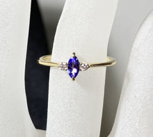 Load image into Gallery viewer, Tanzanite Diamond Ring, 14k / 18K Gold Prong Setting, Unique Engagement, Anniversary Ring - MiShelli