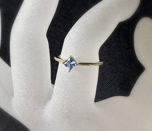 Aquamarine 14K Gold Ring, Size 7.25 - MiShelli