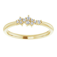 Load image into Gallery viewer, Diamond Cluster Stackable Ring, 14k Gold, Low Profile - MiShelli