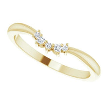 Load image into Gallery viewer, Diamond Contour Stacking Ring, 14K Gold Low Profile Band - MiShelli