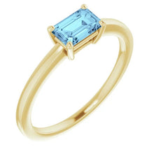 Load image into Gallery viewer, Aquamarine Emerald Cut Solitaire 14K Gold - MiShelli