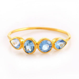 Blue Topaz Ring 14K Gold - MiShelli