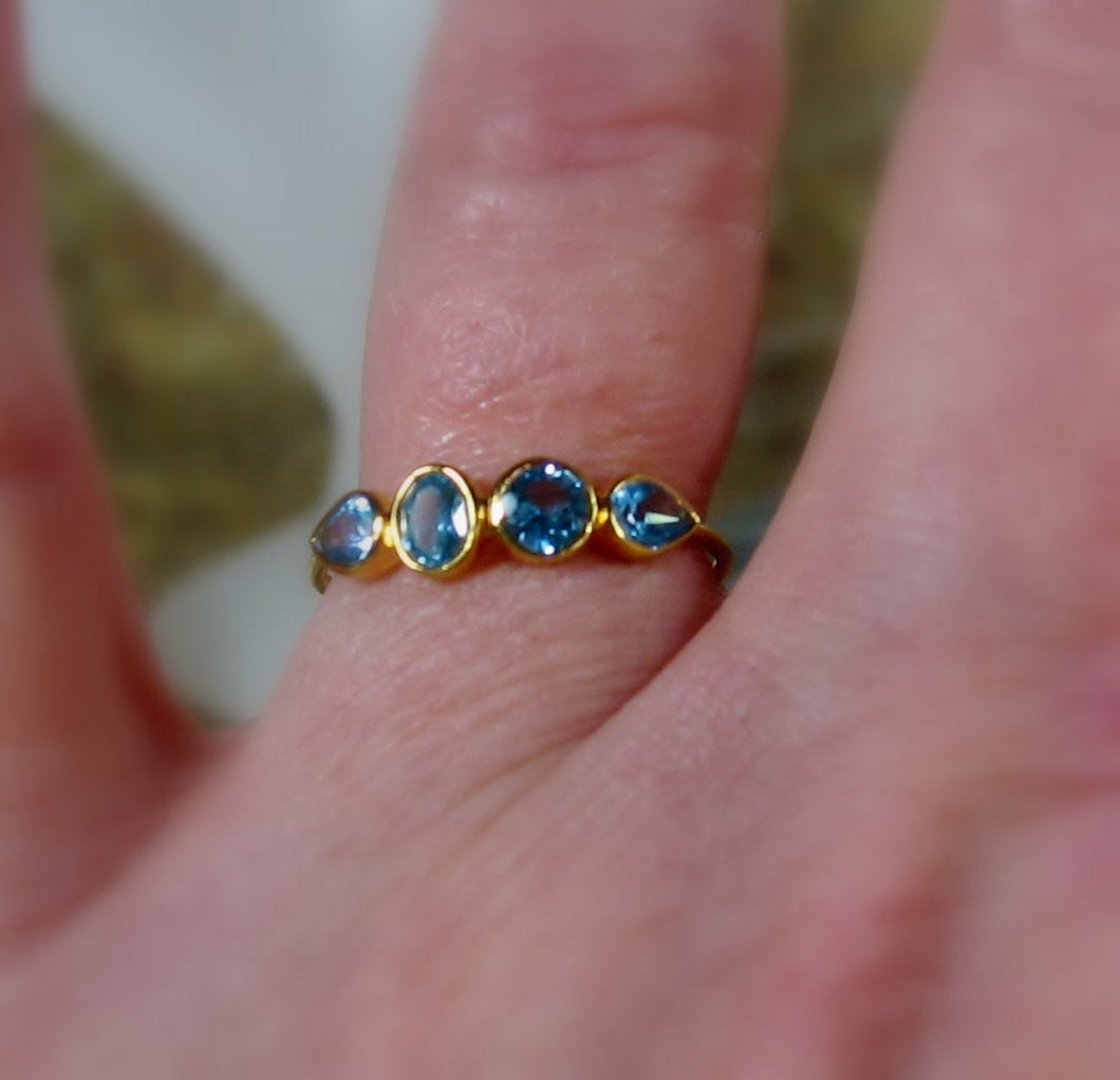 Blue Topaz Ring 14K Gold - MiShelli