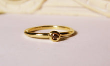 Load image into Gallery viewer, Mini Cognac Diamond, 14K Gold Stacking Ring - MiShelli