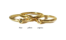 Load image into Gallery viewer, Mini Cognac Diamond, 14K Gold Stacking Ring - MiShelli