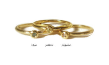 Load image into Gallery viewer, 18K Yellow Gold Cognac Mini Diamond Stacking Ring, Size 5 - MiShelli