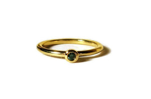 18K Gold Blue Diamond Stacking Ring, Size 6 - MiShelli