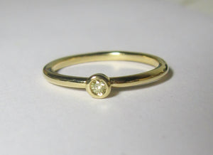 Yellow Mini Diamond 18k Gold Stacking Ring - MiShelli
