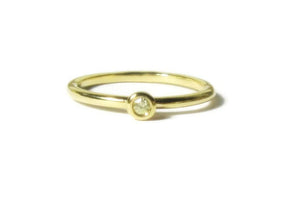 Featured Mini Diamond 18k Yellow Gold Stacking Ring - MiShelli