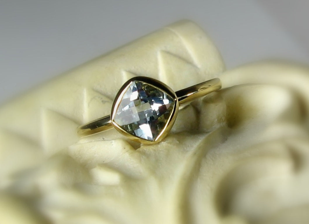 Moissanite Cushion 14k Gold, Princess Cut 