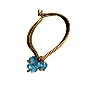 Blue Topaz Gold Hoop Earrings - MiShelli
