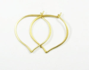 Gold Hoops, 24K Gold Vermeil Lotus Petal Earrings - MiShelli