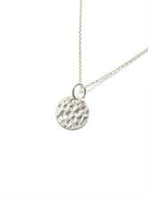Load image into Gallery viewer, Hammered Disc Sterling Silver Layering Necklace - MiShelli