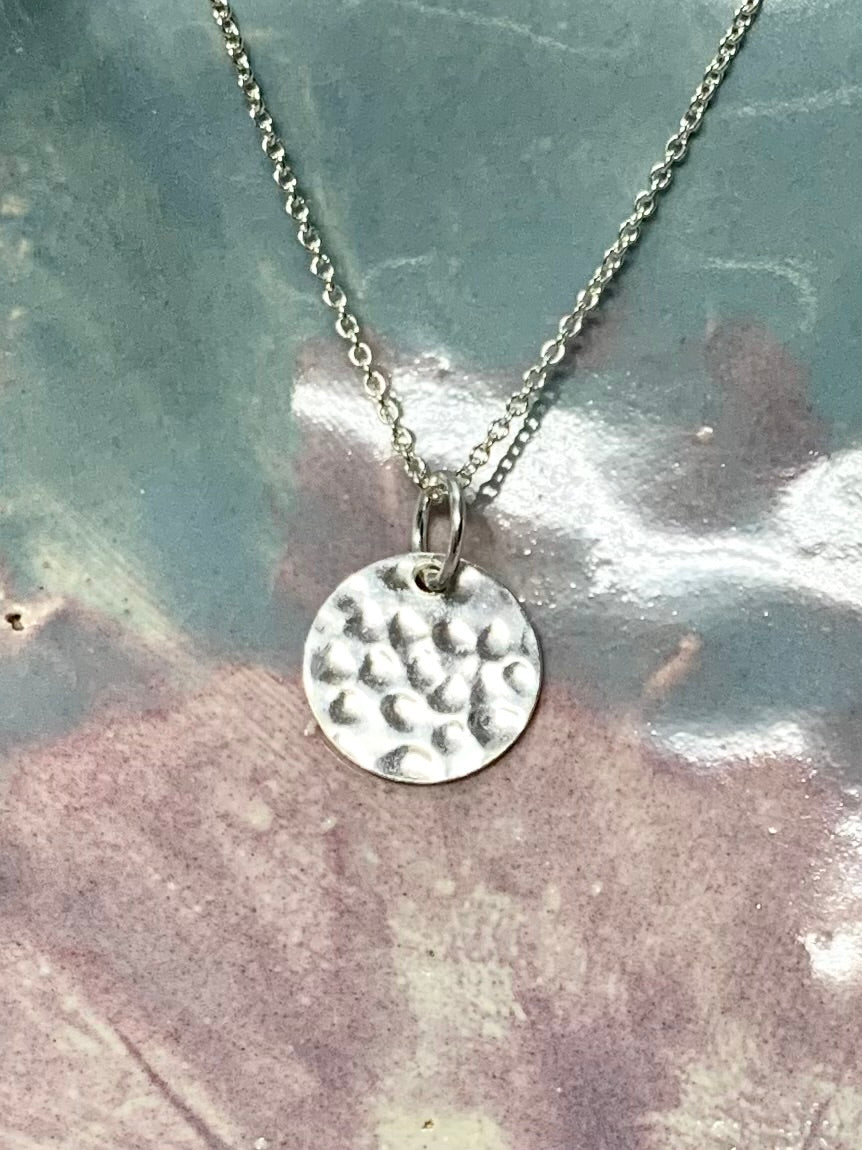 Hammered Disc Necklace – Rebekah Brooks Jewelry