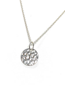 Hammered Disc Sterling Silver Layering Necklace - MiShelli