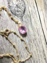 Load image into Gallery viewer, Pink Quartz Gold Necklace - MiShelli