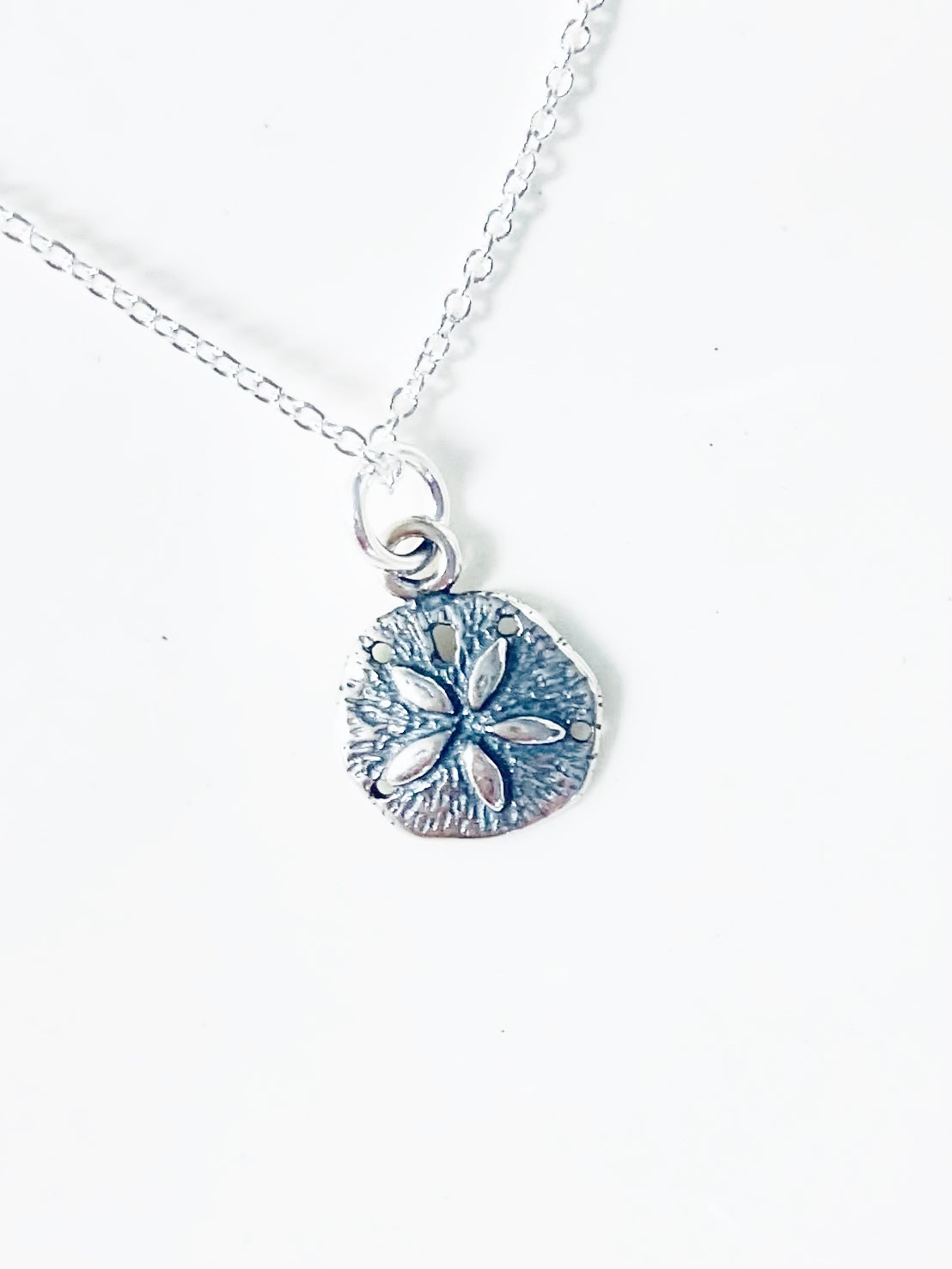 Sand Dollar Pendant Necklace - 925 Sterling Silver - Hammered Texture Beach  NEW | eBay