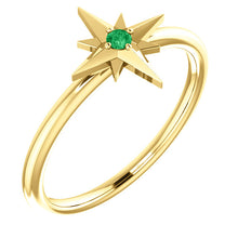 Load image into Gallery viewer, 18K Gold Star Birthstone Ring - MiShelli